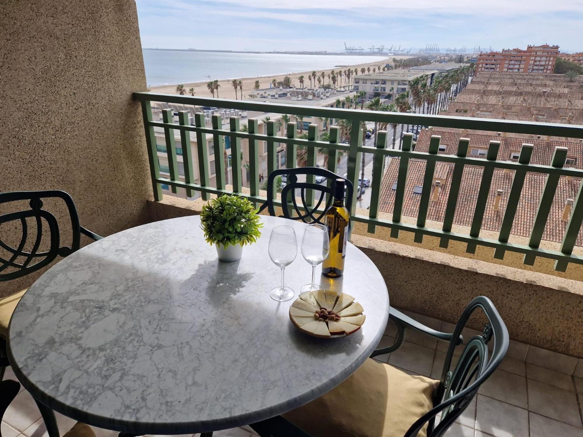 Apartamento Primera Linea De Playa Patacona Valencia Exteriör bild